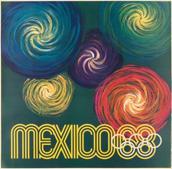 VARIOUS ARTISTS. MEXICO / JUEGOS DE LA XIX OLIMPIADA. Group of 4 posters. 1968. Each approximately 35x35 inches, 90x90 cm.